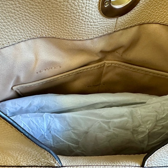 Coach Pebble Leather Eddie Shoulder Bag in Light Beechwood Color - Picture 8 of 14